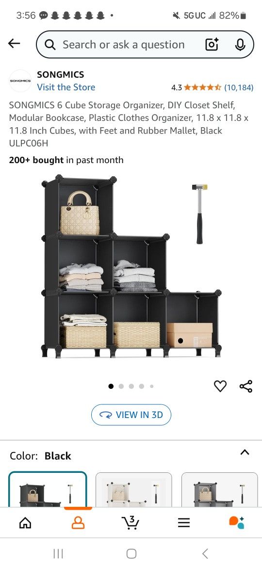 Pink 6 Cube Organizer
