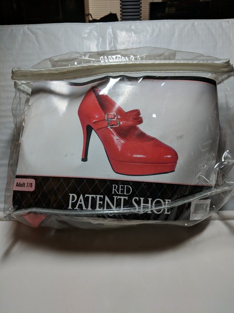 Red Double Buckle Stiletto Heel Patent Mary Jane Shoe - Halloween Costume - NWT - Sexy