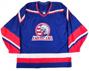Vintage CCM Men Blue Air-Knit Tri-City Americans Jersey XL