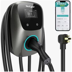 NexCyber - Level 2 EV Charger(WiFi APP/Plug-Play), 40A Nema 14-50 Plug, 25ft Cable ETL Certified