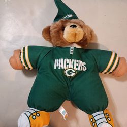 Green Bay Packers 1998 Sleepy  Time NFL Good Stuff Plush Bear 10”