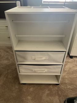 Rolling Gift Wrap & Craft Storage Organizer Cart – White