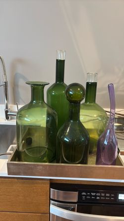 Decorative Glass Bottles & Vases – Set of 5