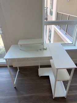 White L-Shaped Desk