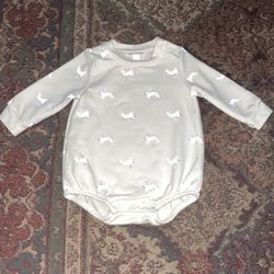 Cat & Jack Baby Boy’s / Girl’s Rabbit / Bunny Long Sleeves Onesie, Size 6-9 Months 