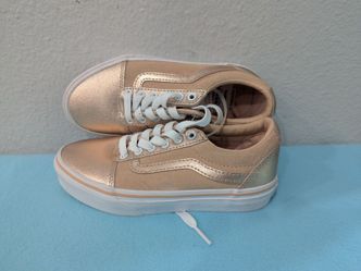 Vans Old Skool Kids/Girls Size 13  Metallic Rose Gold