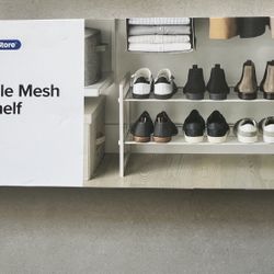 2-Tier Stackable Mesh Shoe Shelf