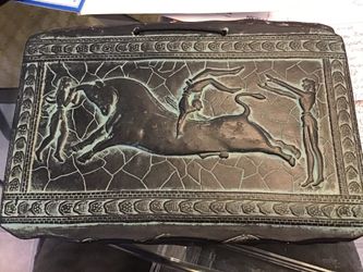 2 VERY OLD NUMBERED PLAQUES I BELIEVE ROMAN OR GERMAN WITH EXPLANATION ON BACK 