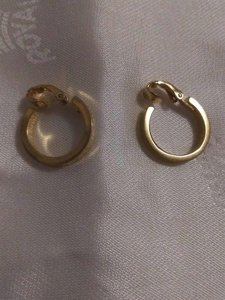 Accents Hallmark Gold Tone Hoops Clip Earrings
