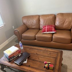 Leathersman Couch + Coffee Table