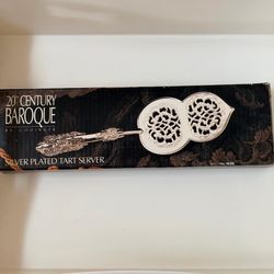 NOS Godinger 20th Century Baroque SilverPlate Tart Server Pie Cake Pastry Slice 1994