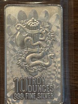 10 oz .999 Fine Silver Bar – Beautiful Design – Sealed
