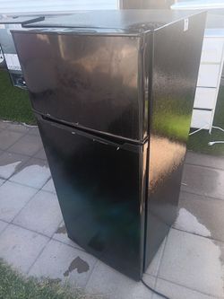 Black mini fridge