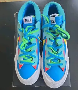 KAWS x sacai x Nike Blazer Low Men Size 12.5 Neptune Blue Rare LE DM7901-400 SD