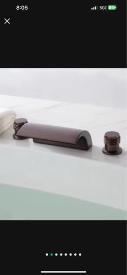 Waterfall Deck-Mount Double Handle Tub Filler Faucet Oil Rubbed Bronze B45 $40