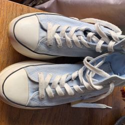 Light Blue Platform Converse Size 3 Big Kids