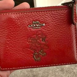 Red Coach Minnie Mouse Edition ID Wallet