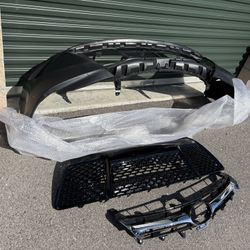 Front Bumper Cover Upper Lower Grille For 2015 2016 2017 Toyota Camry