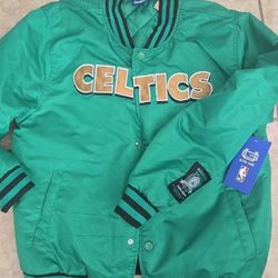 Authentic Ultra GAME NBA Boston Celtics-Embroidered Satin Varsity Jacket Size M
