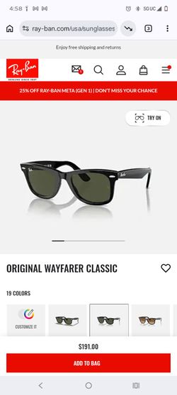 Ray Ban Original Wayfarer Sunglasses in Excellent Condition!