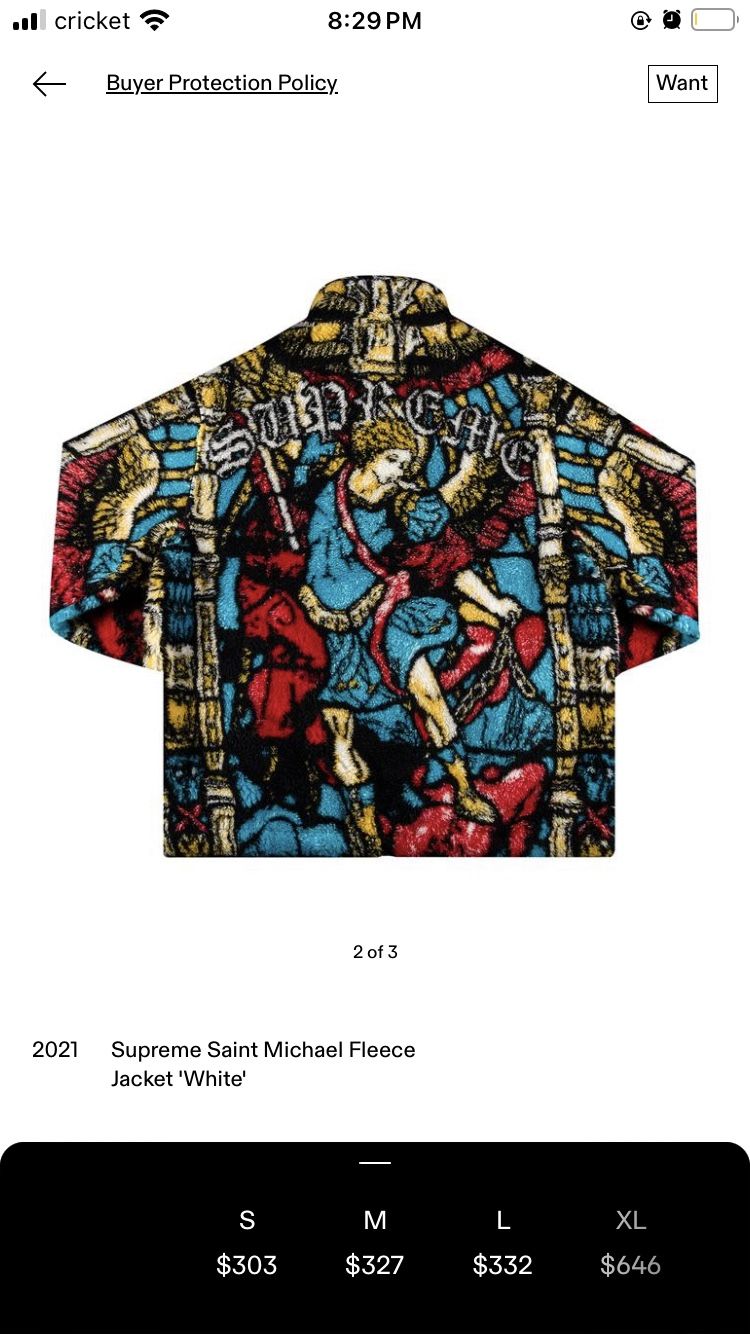supreme saint michael jacket size medium 