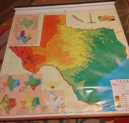 Vintage 1986 Texas Classroom Map
