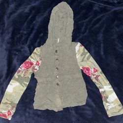 Girls Wonder Nation Jacket Button Down Hooded (size 4-5)