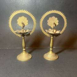 Peacock Mayur Temple Lamp Brass Oil Lamp