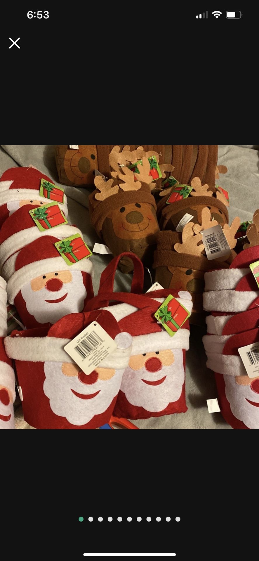 Christmas Decoration Gift Buckets Brown Color 17 Buckets And Red 20 $34 Each Lot