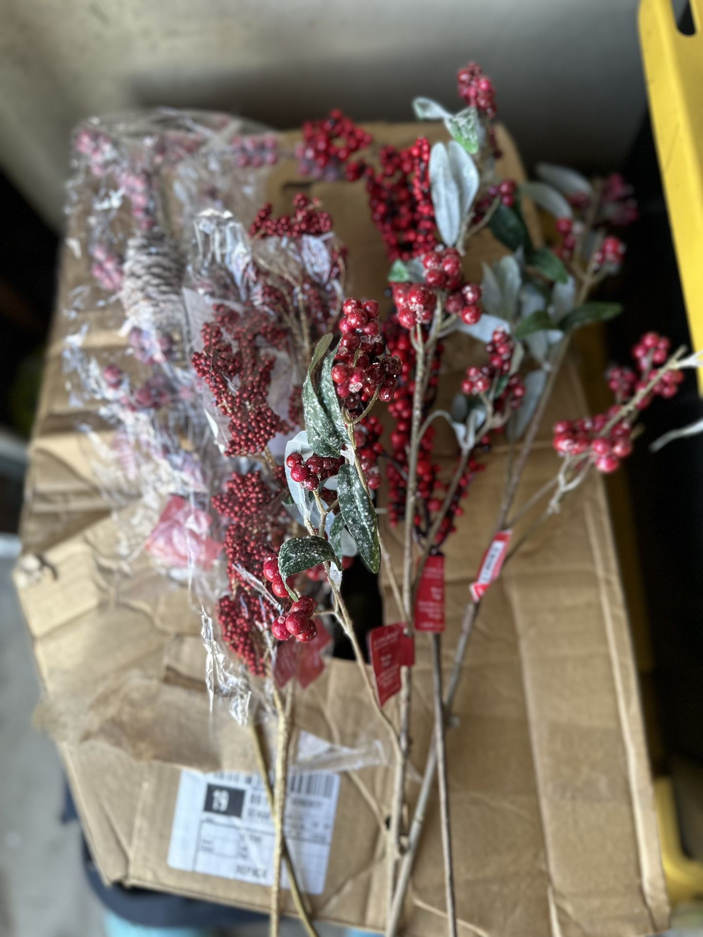 Stem Tige Red Berries & Leaves 