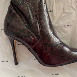 Burgundy Snake Skin Boots 