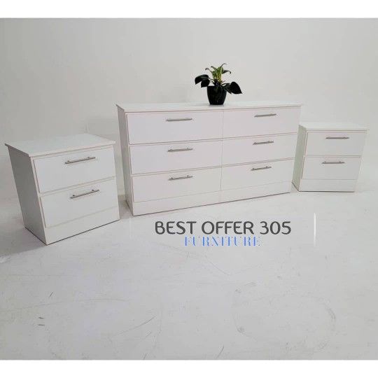 Dresser And 2 Nightstands Cómoda y 2 Mesitas de Noche