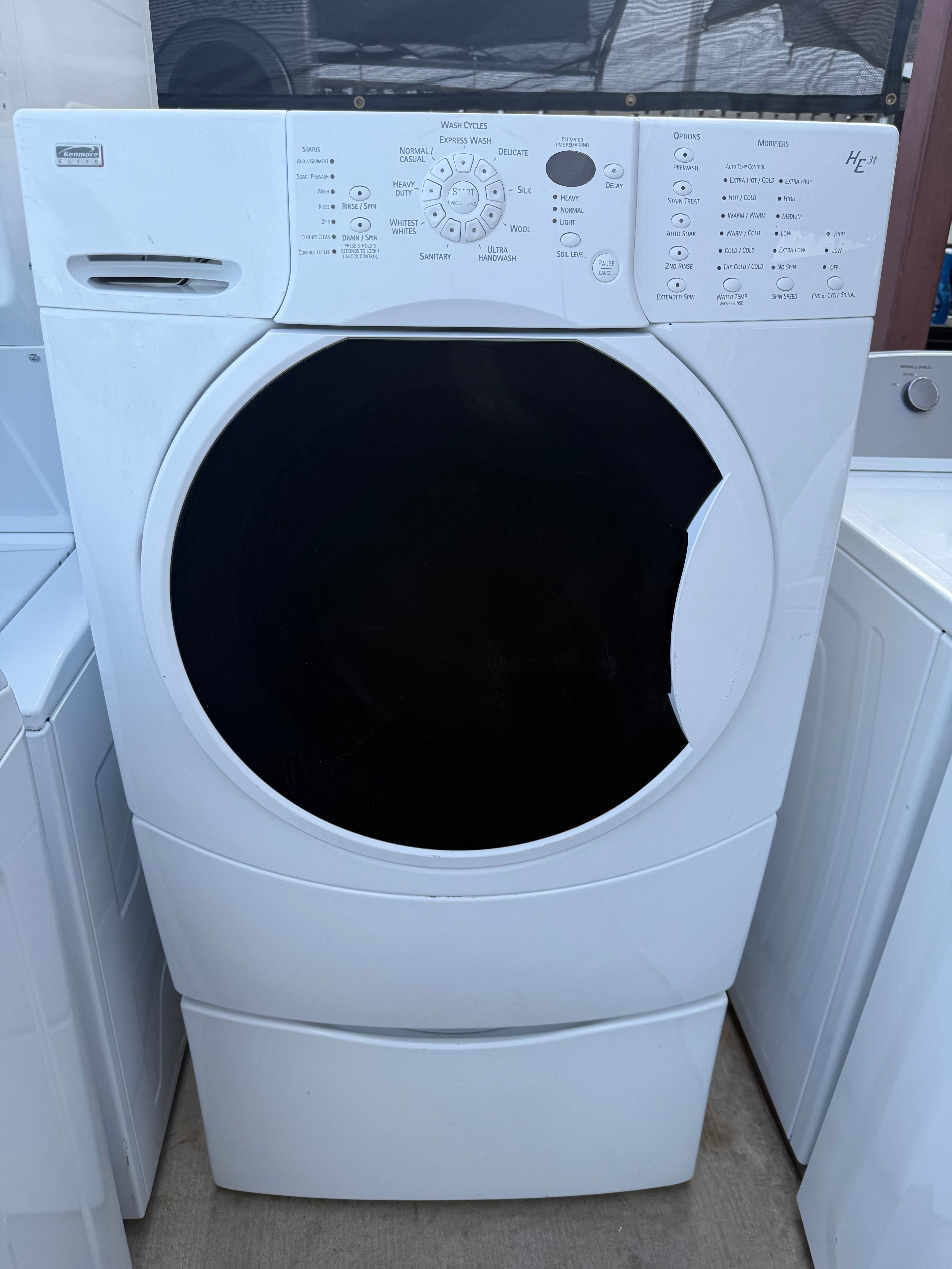 Kenmore washer Front load with pedestal