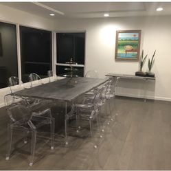 Large Dining Table With Acrylic Legs 