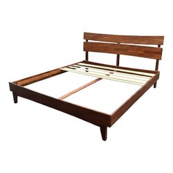 NY: Solid Wood Acacia Aurora King Platform Bed Frame