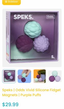 Speks | Odds Vivid Silicone Fidget Magnets | Purple Puffs