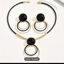 A Vintage-Inspired Set of Two Featuring Bold Geometric Round Pendants on Black Cords, Perfect for Everyday Wear, Festive Gifting, And Vacation Accesso
