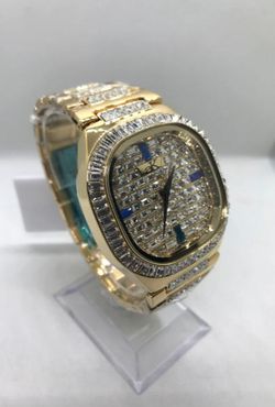 Mondo G-3 Diamond Crystal Accented Gold Bracelet Watch