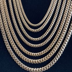 Miami Cuban Solid 14k Gold Chains