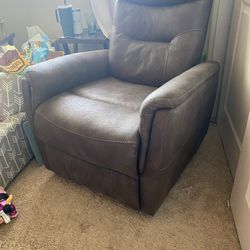 LIKE NEW - Faux suede recliner
