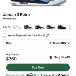 Retro Jordan 3 (Powder Blue)