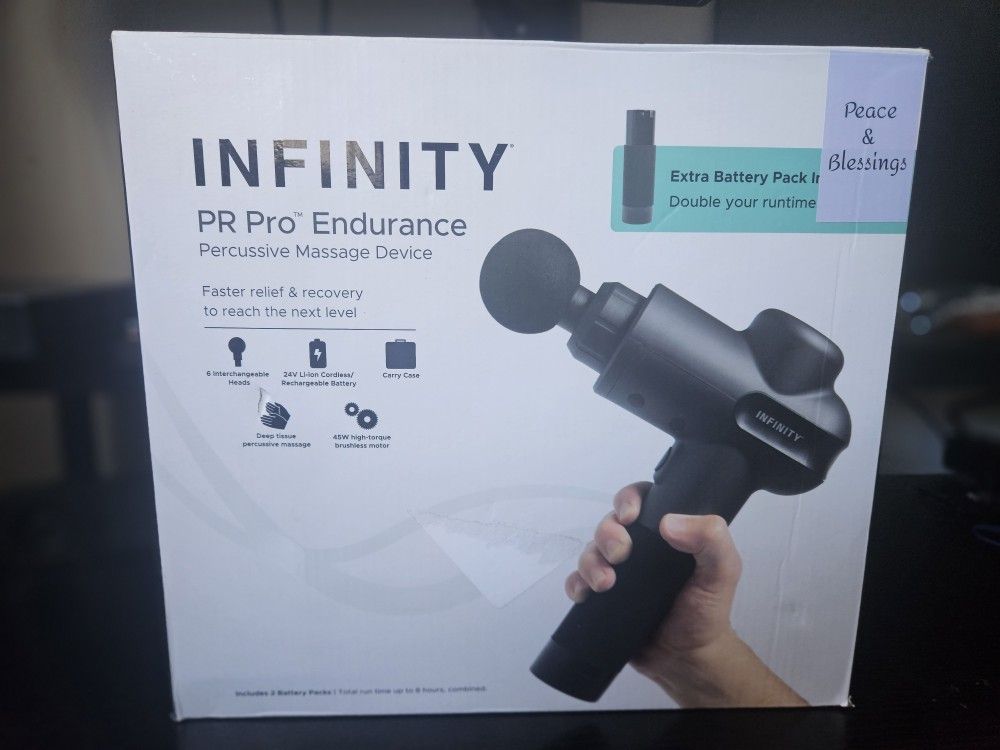 Infinity PR Pro™ Endurance Percussion Massage Gun – Brand New in Box