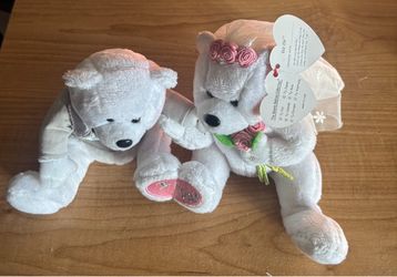retired Ty Beanie Babies "We Do" the Wedding Bears set from 2004.
