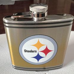 Pittsburgh Steelers Stainless Steel 6oz. Flask W/Metallic Graphics
