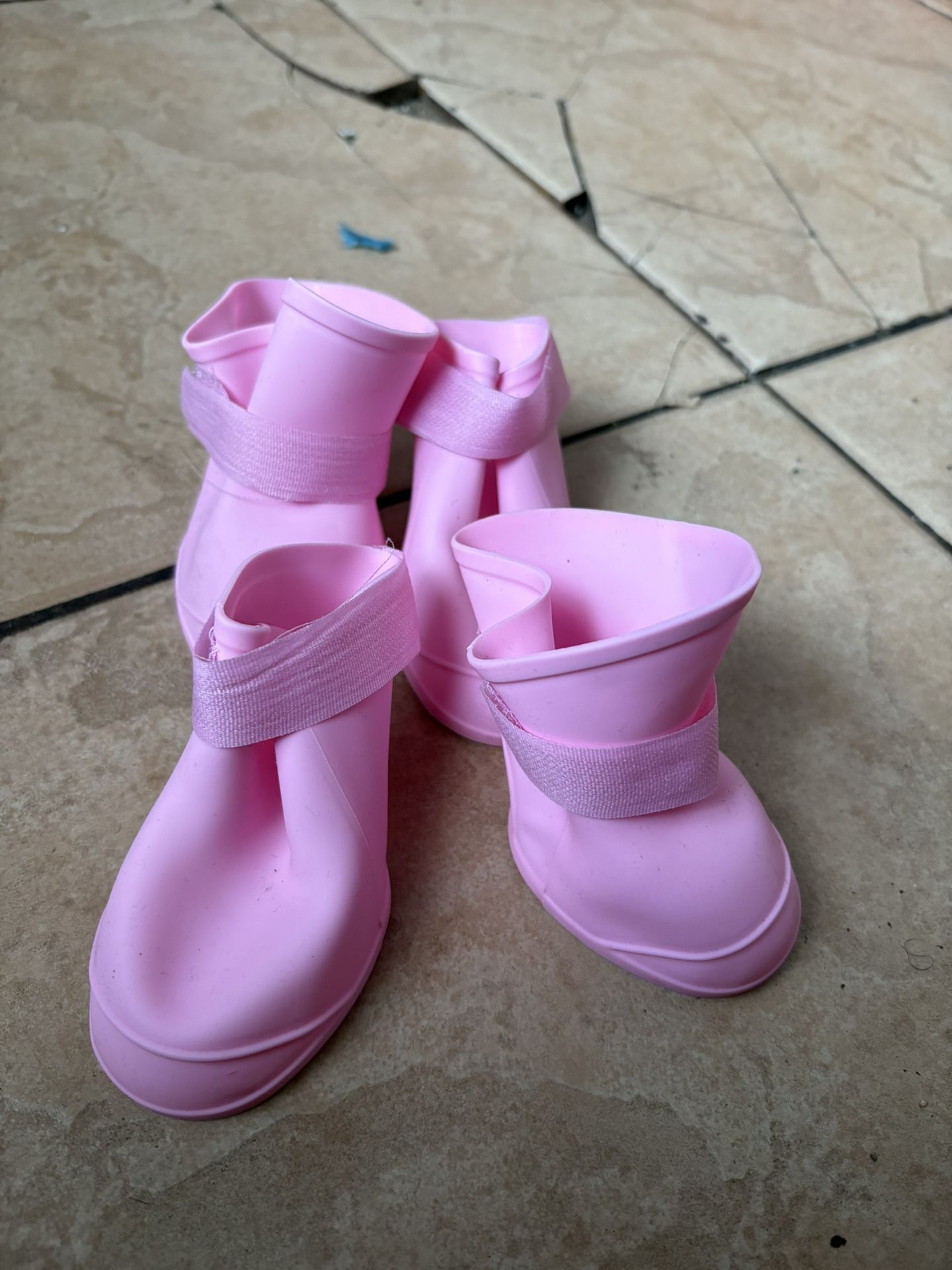 Boots When It Rain For Dog Pink 4 Piece