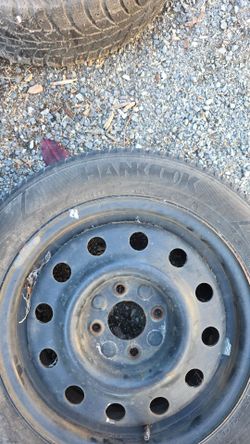Free winter studded tire with wheels.