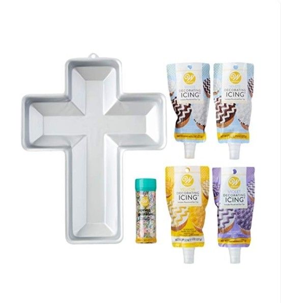Wilton Cross Cake Pan Kit, Instructions, Icing, Sprinkles