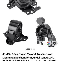 JDMON 3Pcs Engine Motor & Transmission Mount Replacement for Hyundai Sonata 2.4L