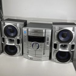 Sony MHC-GX470 HIFI Shelf Stereo System AM/FM 3 CD Tape Deck 