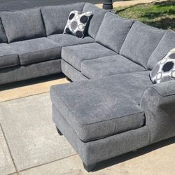 Brand New Artisanal Charcoal Grey 3pc Sectionals (5 Colors Available)